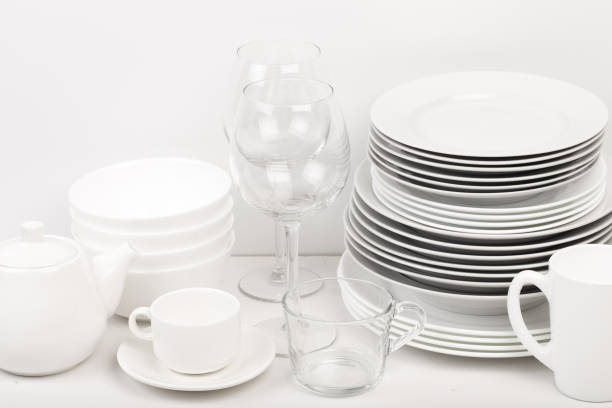 istock Set of white dishes . table wear - Image 1135485519
