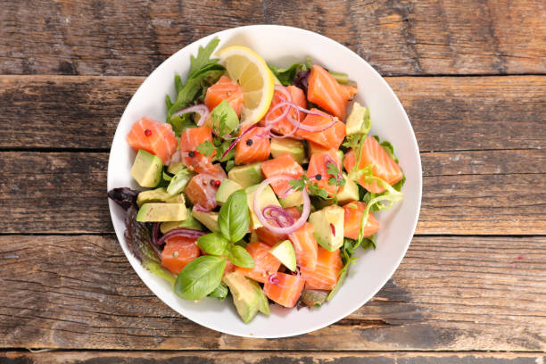 istock vegetable salad with salmon and basil 1135488025
