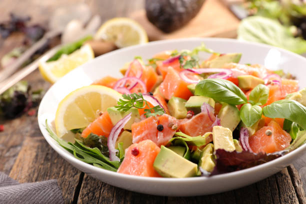 istock vegetable salad with salmon and basil 1135488027