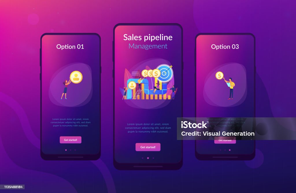 Sales Funnel Example Ui Sales Funnel Management App Interface Template Stock Illustration ...