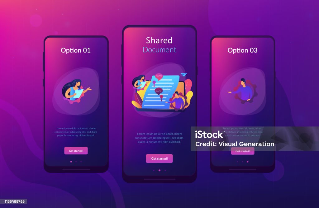 Shared Document App Interface Template Stock Illustration - Download ...