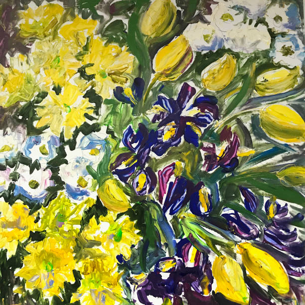 istock Drawing of bright summer flowers camomiles 1135489297