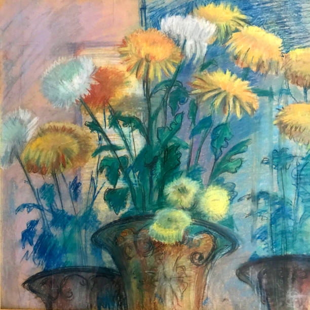istock Drawing of bright sunny golden-daisy bouquet 1135489305