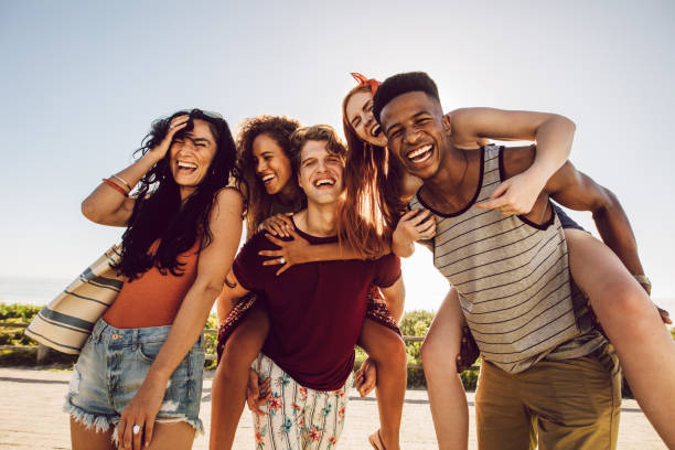 istock Group of happy friends having fun together 1135499170
