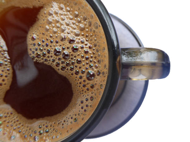 istock Full cup of coffee isolated top view 1135501791