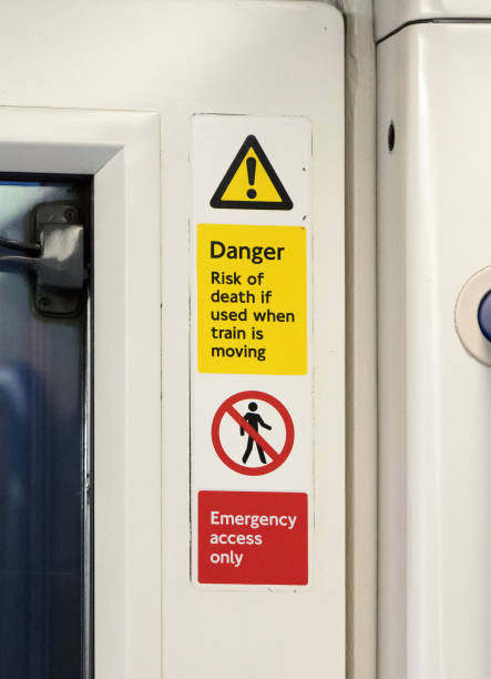istock Warning on a door in the London underground 1135501968