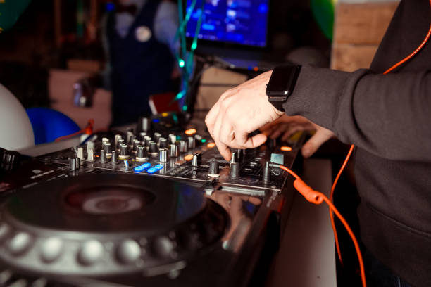 istock The empty space with equipment for DJ mixes music 1135505761
