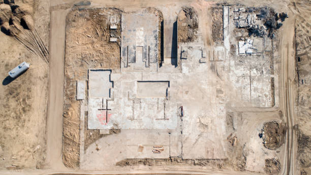 istock Demolition area - debris, aerial view 1135506394