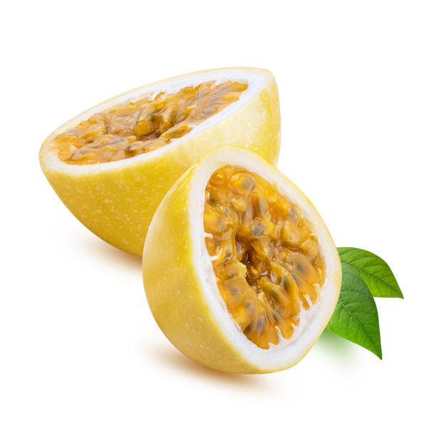 istock Yellow maracuya (passion fruit) isolated on white background 1135509180
