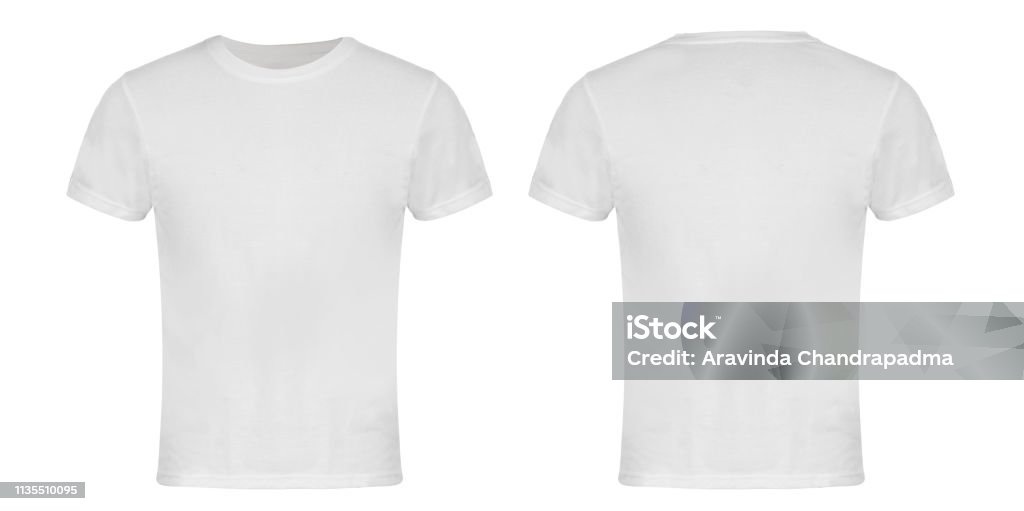 White Blank T-shirt Front and Back White Blank T-shirt Front and Back Isolated on White T-Shirt Stock Photo