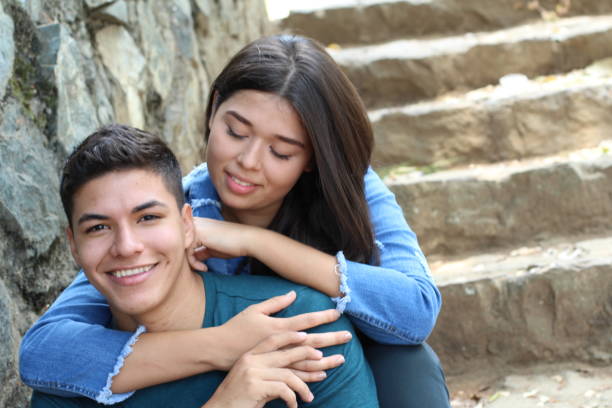 istock Cute romantic young ethnic couple 1135510572