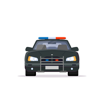 Police Front View Front View Of Police Car Stock Illustration - Download Image Now ...