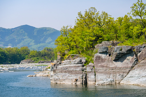 Nagatoro Iwadatami is a national designated scenic spot, and many tourists visit to see the rock of unusual topography. Nagatoro Valley is located in Chichibu-gun, Saitama Prefecture.