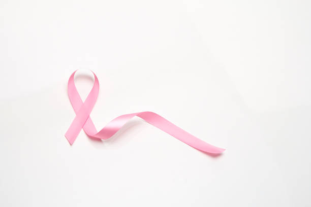 istock Pink breast cancer ribbon on white 1135521770