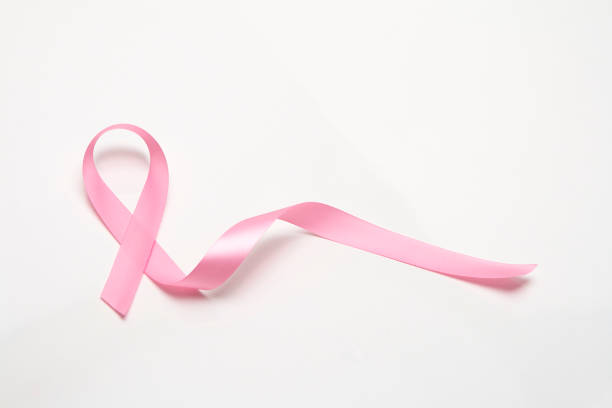 istock Pink breast cancer ribbon on white 1135521795