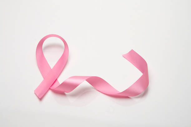 istock Pink breast cancer ribbon on white 1135521860