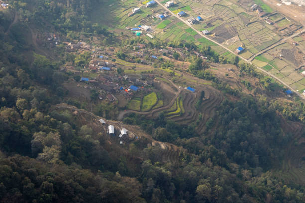 istock Terraced Hillsides and Flat Plains Aerial View 1135524742