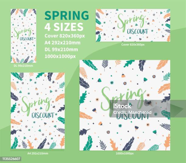 Vector Stock Background Simple Spring Spring Background Pack Stock Illustration - Download Image Now ...