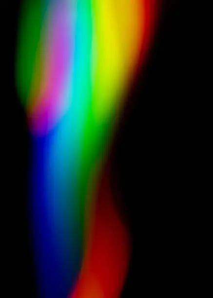 rainbow of light color on black background