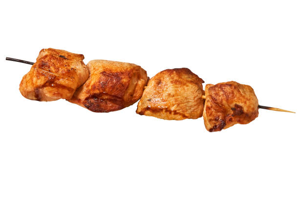 Pork shish kebab Pork shish kebab isolated on white background char grilled photos stock pictures, royalty-free photos & images
