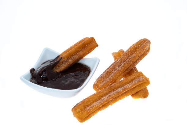 churros - churro chocolate cup sweet food fotografías e imágenes de stock