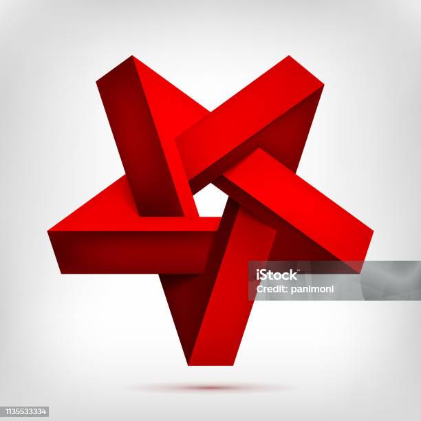 Inverted Pentagonal Shape Pentagonal Illusion Red Inverted Star Fivepointed Unreal Shape ...