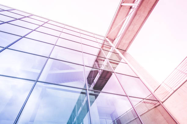 istock corporate building facade, office building exterior - glass facade 1135537072