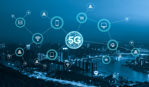 istock Wireless communication network concept.Panorama of Modern City 1135537270