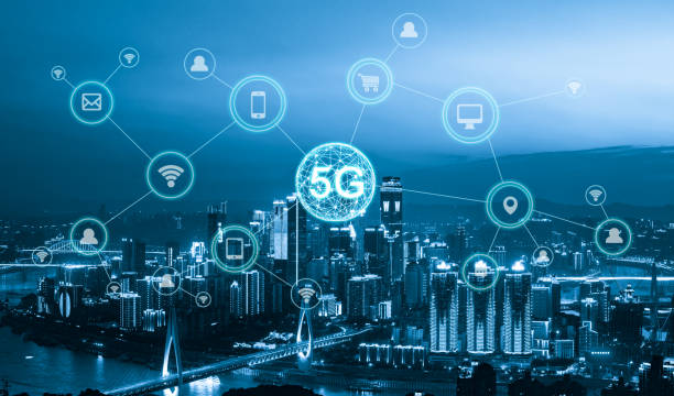 istock Wireless communication network concept.Panorama of Modern City 1135537846