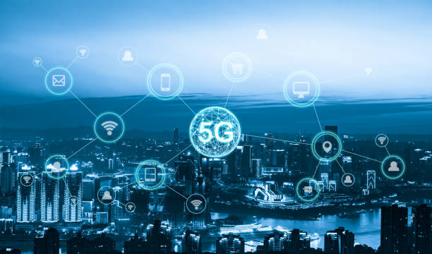 istock Wireless communication network concept.Panorama of Modern City 1135538006