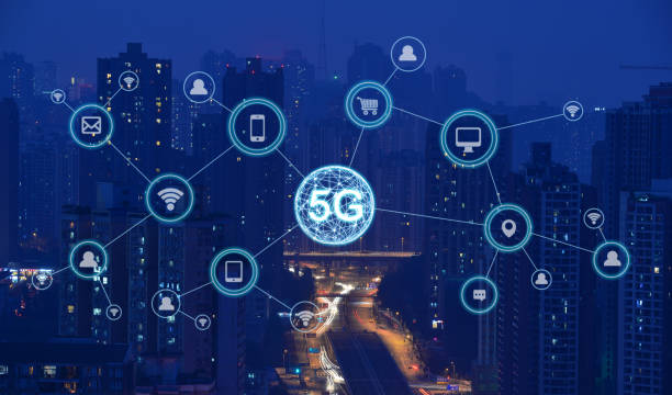 istock Wireless communication network concept.Panorama of Modern City 1135538287
