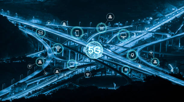 istock Wireless communication network concept.Panorama of Modern City 1135540101