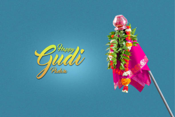 Gudi Padwa Marathi New Year Gudi Padwa Marathi New Year village maharashtra stock pictures, royalty-free photos & images