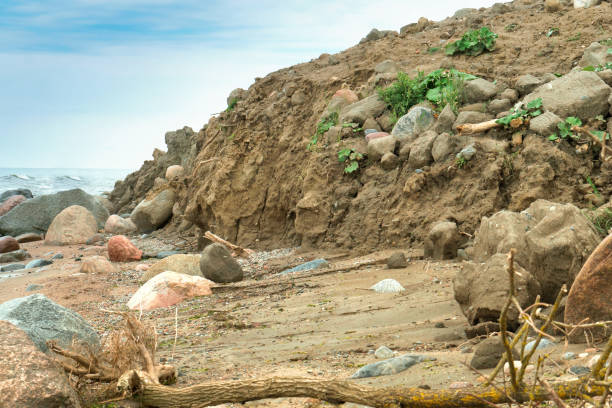 istock wild sea coast, clay cliffs of the coast 1135542879