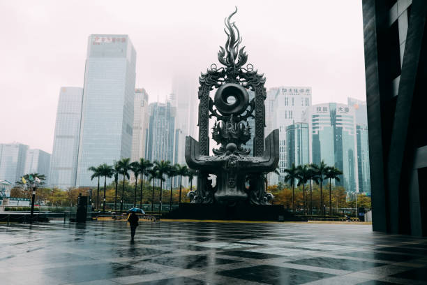 Shenzhen, China - 02 25 2017: Shenzhen stock exchange in financial district of Shenzhen, China. Shenzhen stock exchange is one of the three biggest stock markets in China.