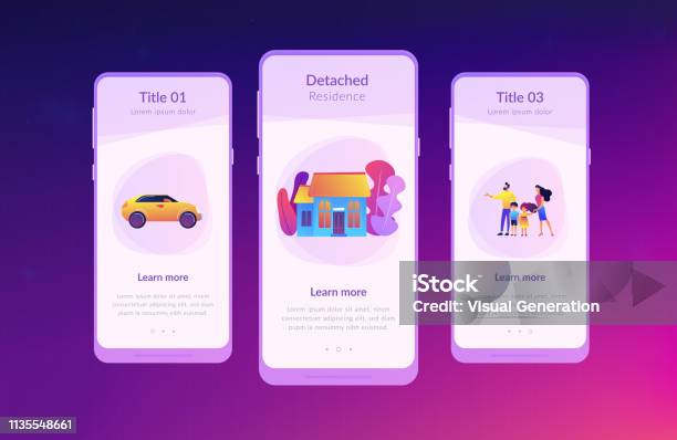 Family House App Interface Template Stock Illustration - Download Image Now - Bright, Child, Colors
