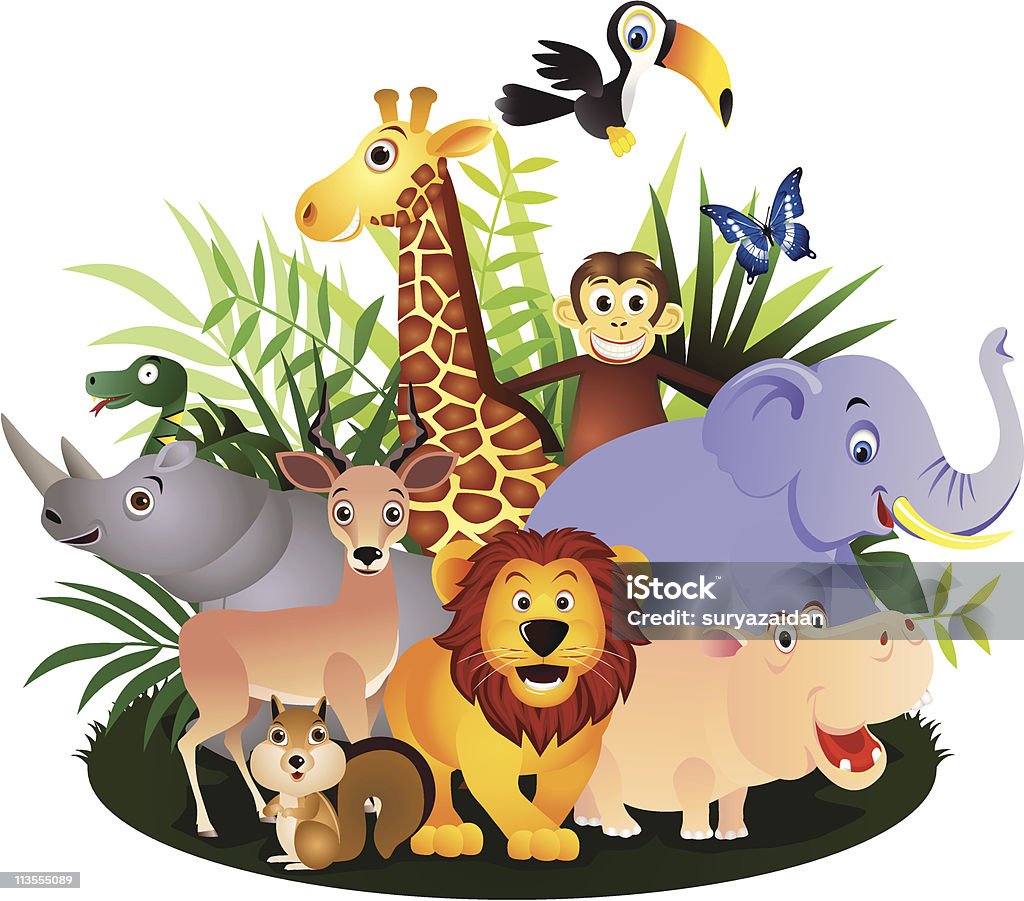 funny safari animal cartoon  Africa stock vector