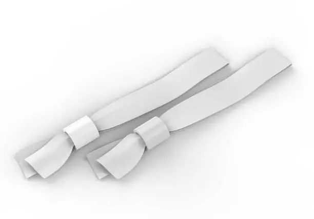 Blank fabric wristband for mock up design. 3d illustration