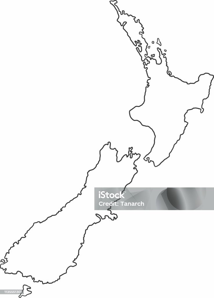 Nz Map Scetch Freehand Sketch New Zealand Map On White Background Stock Illustration ...