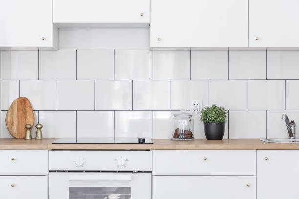 istock Kitchen with wooden countertop 1135553608