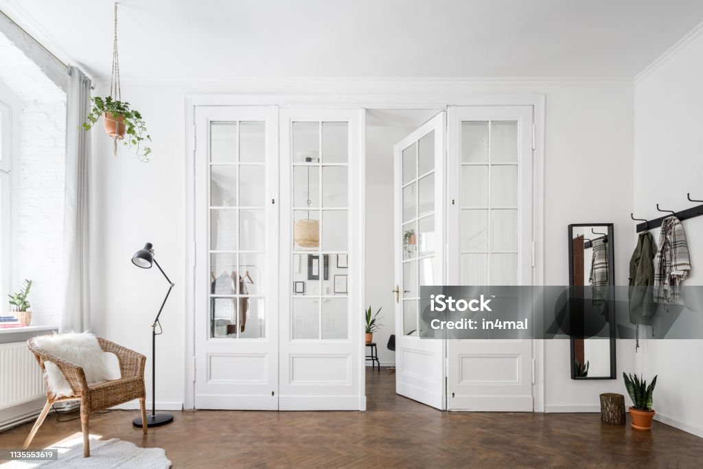 Wohnzimmer im renovierten Stadthaus - Lizenzfrei Alt Stock-Foto