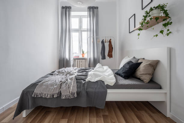 istock New bedroom with simple bed 1135553622