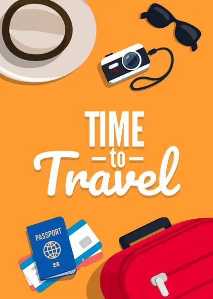 Vector illustration of Concept of travelling with the text.