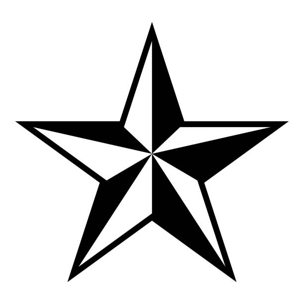 illustrations, cliparts, dessins animés et icônes de étoile cinq coins pentagonal étoile icône noir couleur vecteur illustration plat style image - spiked