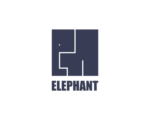 Elephant logo template. Modern cube flat design. Africa wild animal safe Elephant logo template. Modern cube flat design. Africa wild animal safe elephant logo stock illustrations