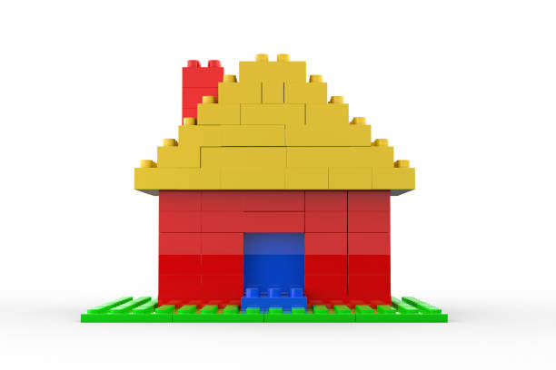House made of plastic toy blocks concept