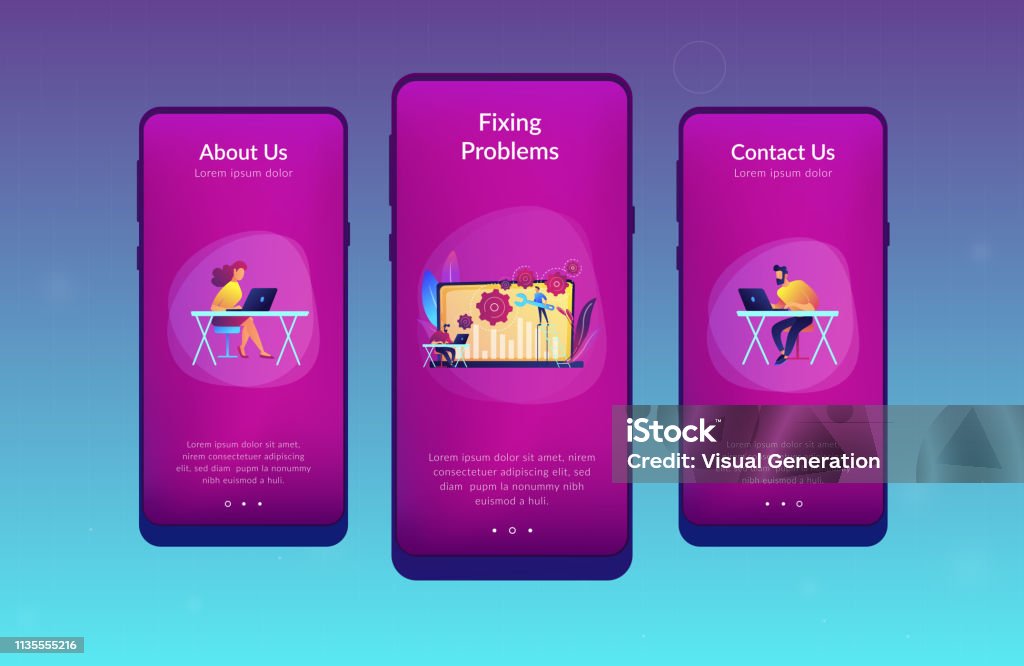 Computer Troubleshooting App Interface Template Stock Illustration ...