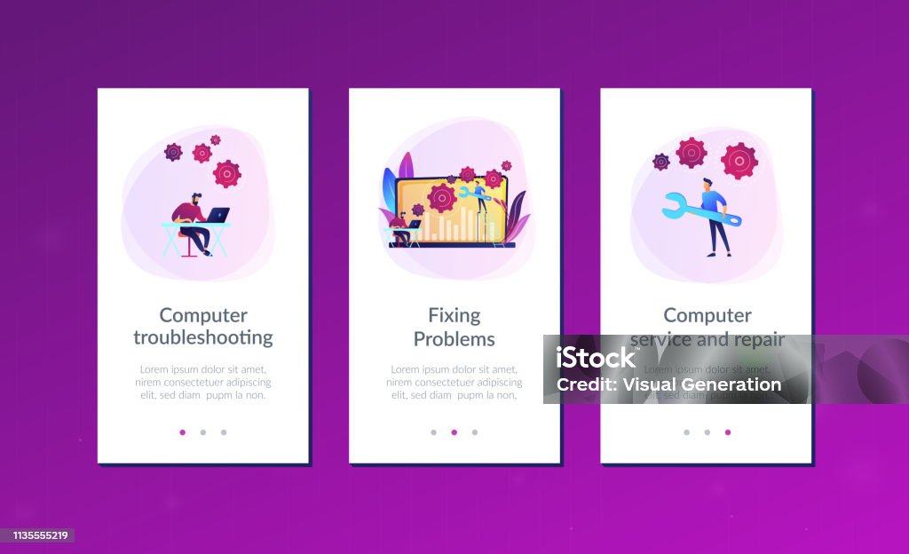 Computer Troubleshooting App Interface Template Stock Illustration ...