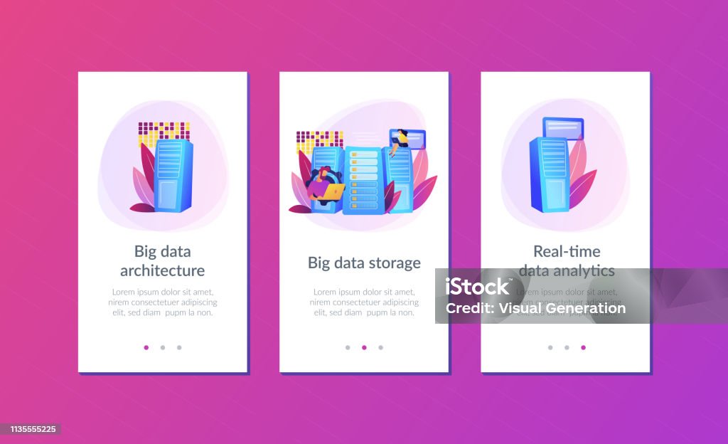 Database Storage Interface Image Big Data Storage App Interface Template Stock Illustration - Download ...