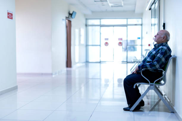 Patient sitting  in a waiting room